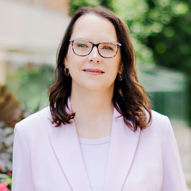 deb maclatchy in lavender suit