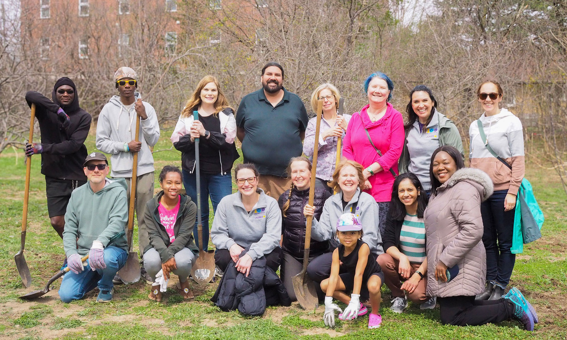 Arts staff and students plant trees