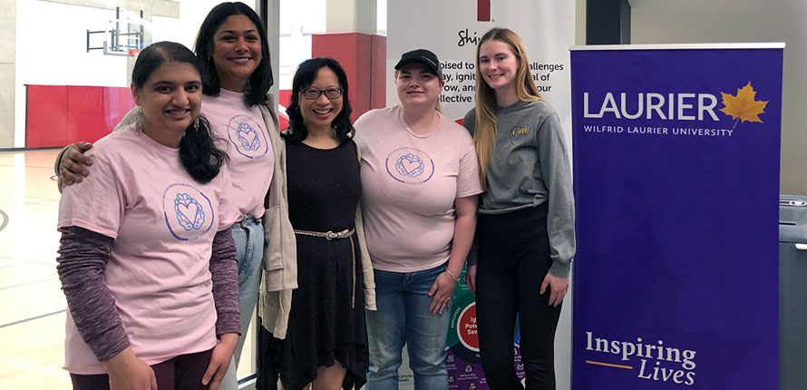 Danielle Law with students