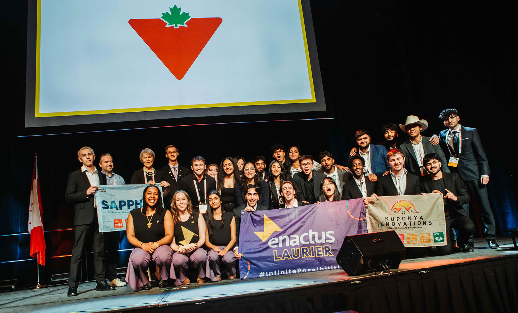 Laurier Enactus group on stage