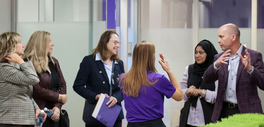 Deb with Joyce Family at gift announcement