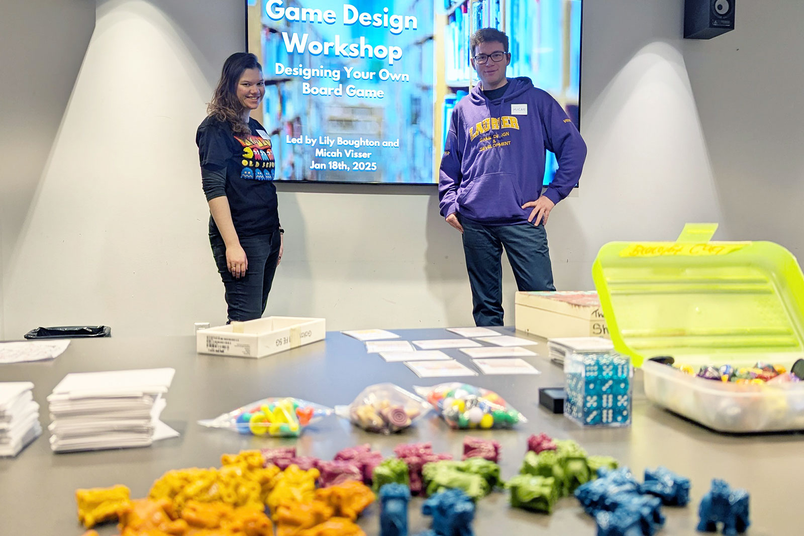 Lily and Micah present board game workshop