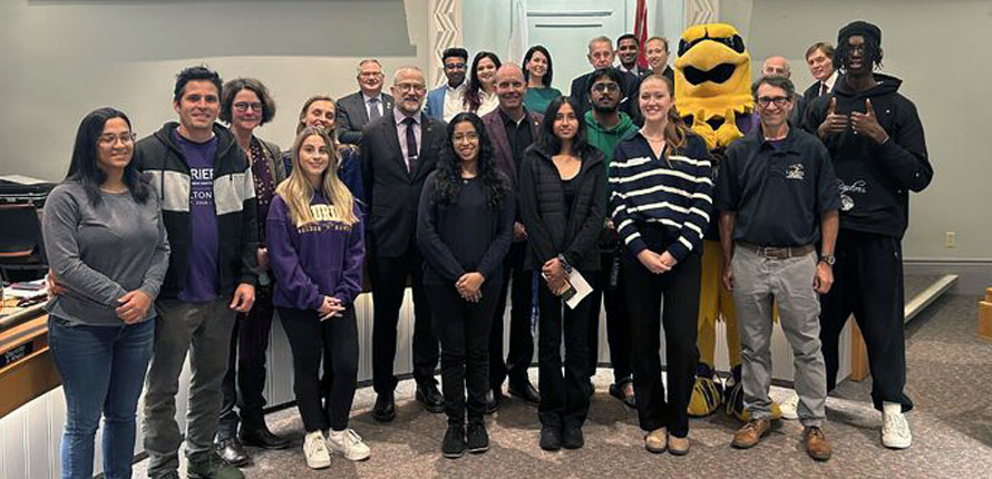 Milton students group photo at Town Council