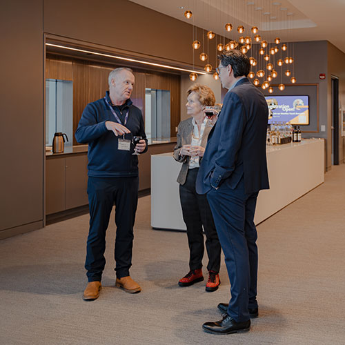 people chat at MIX dinner