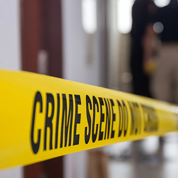 Yellow tape at crime scene