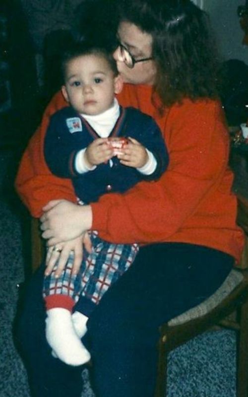 Zach Scotto as a toddler with his mom Loraine