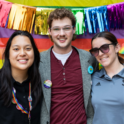 Three students at the DIY Pride Fair