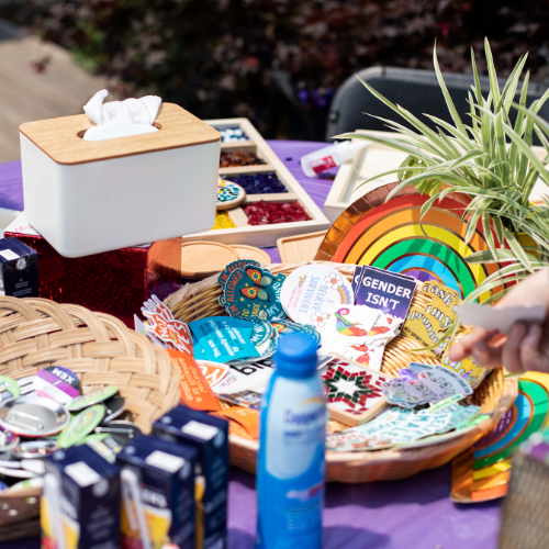 A craft table at the DIY Pride Fair