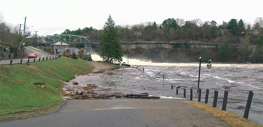 Flooded bridge