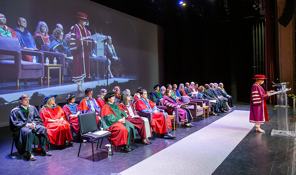 Chancellor Eileen Mercier addresses convocation