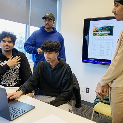 Milton students make a presentation