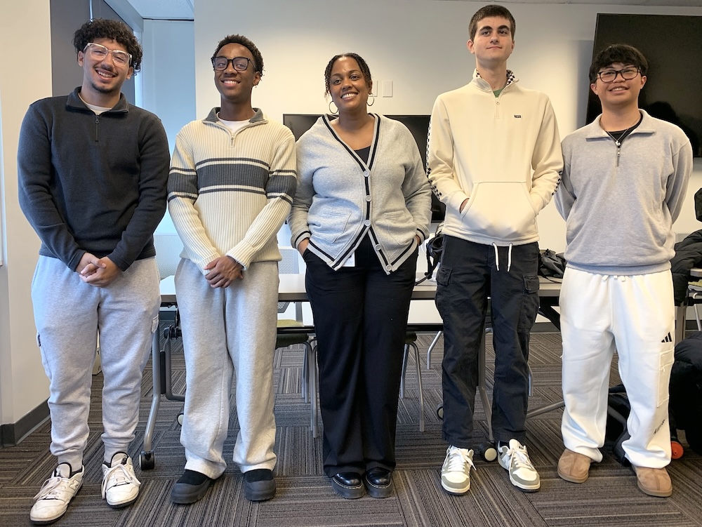 Tash Harriott with Laurier students