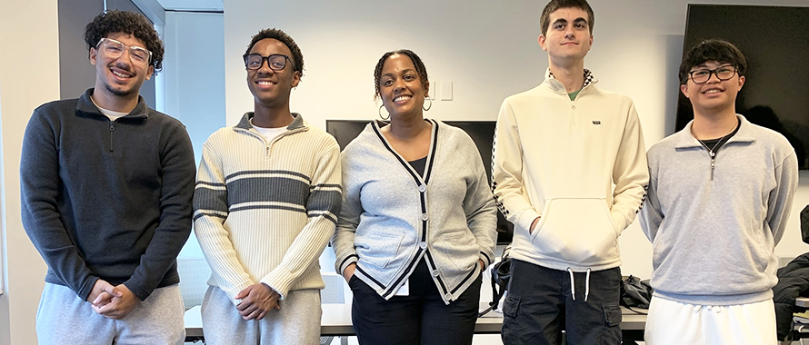 Tash Harriott with students