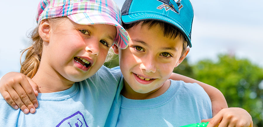 two children smiling