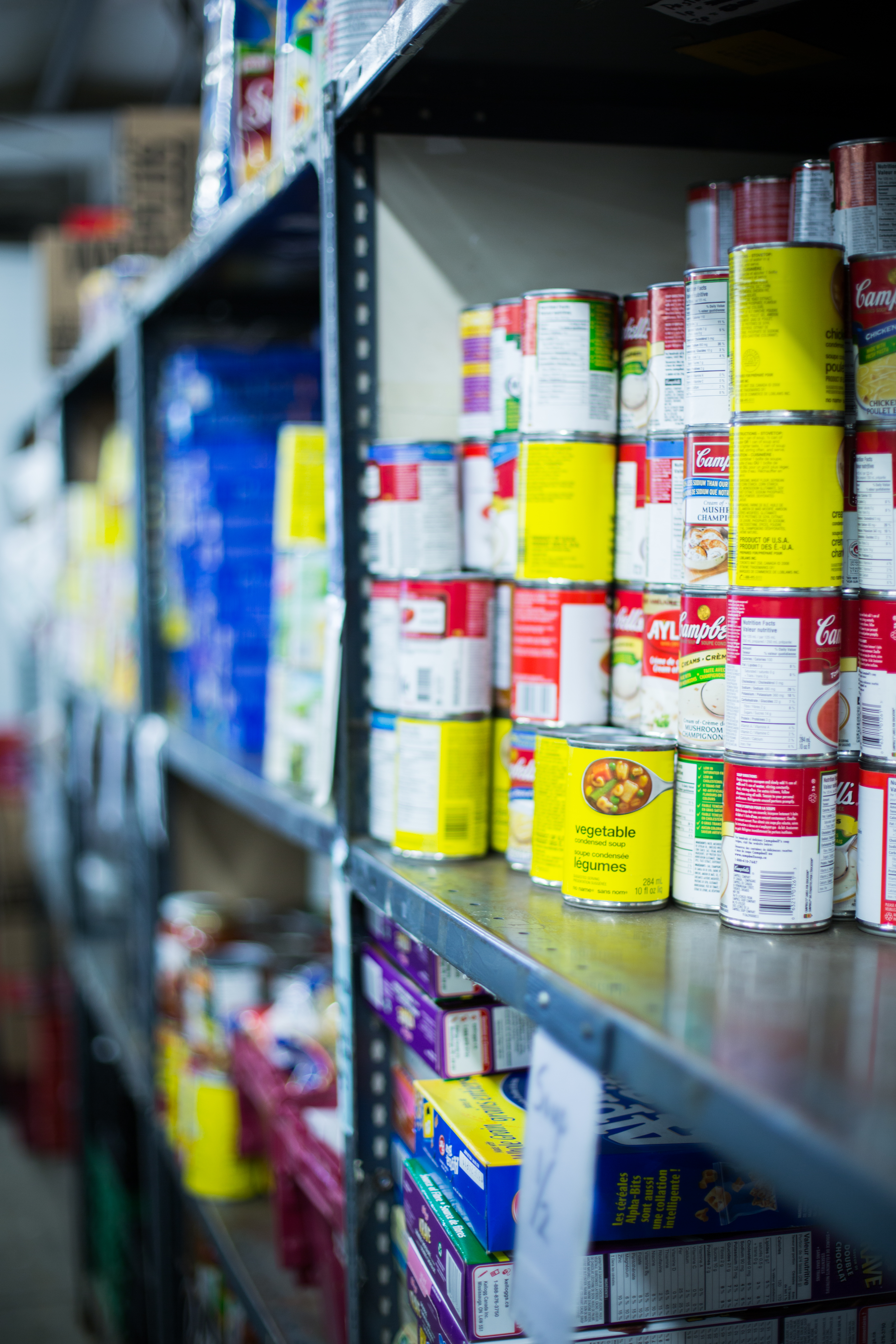 Food items on a shelf