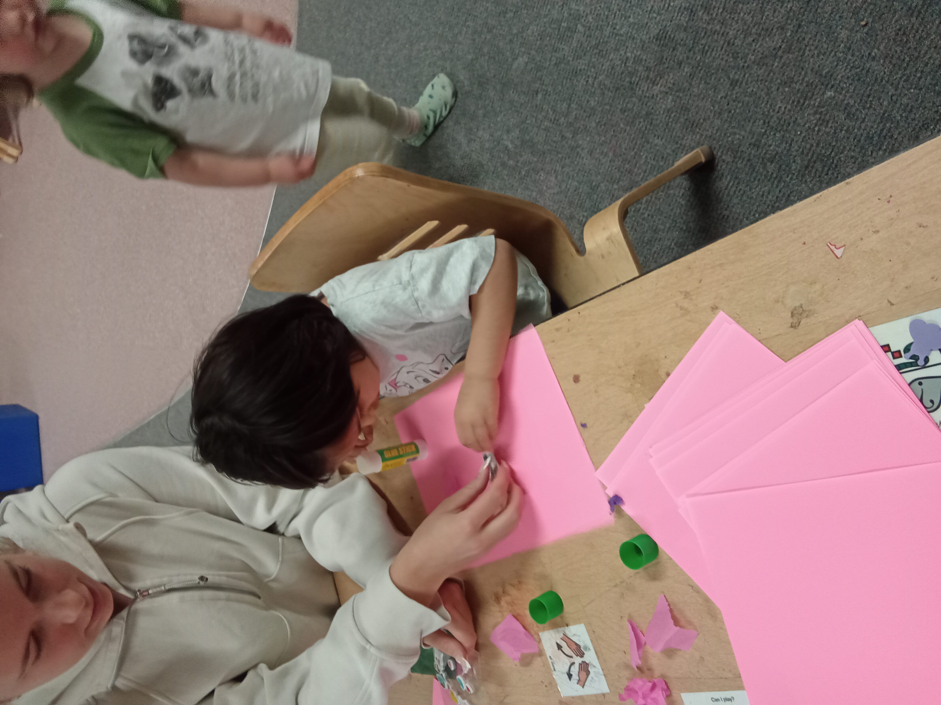 Laurier student working with child at Waterloo Cooperative Preschool