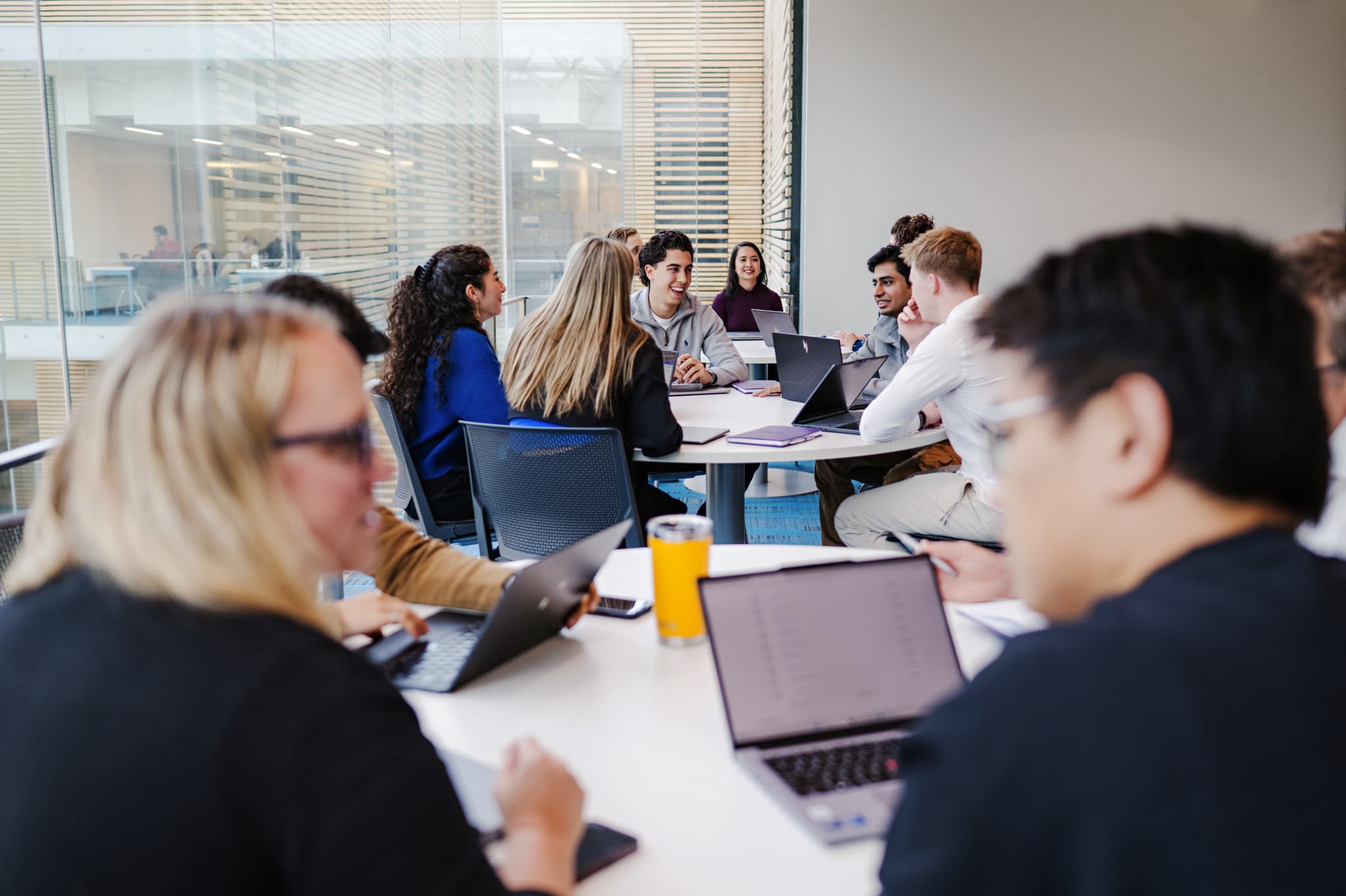 MBA students in Lazaridis Hall study room