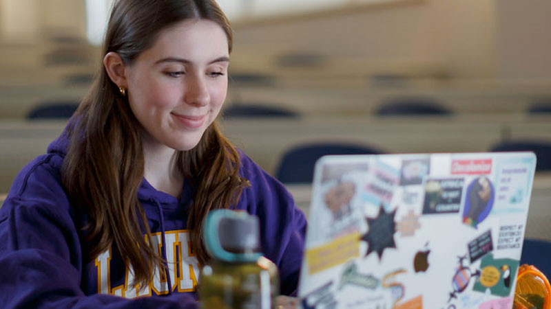 student at laptop